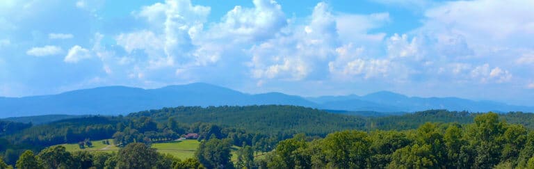 Mountain view at the CooperRiis Mill Spring Campus