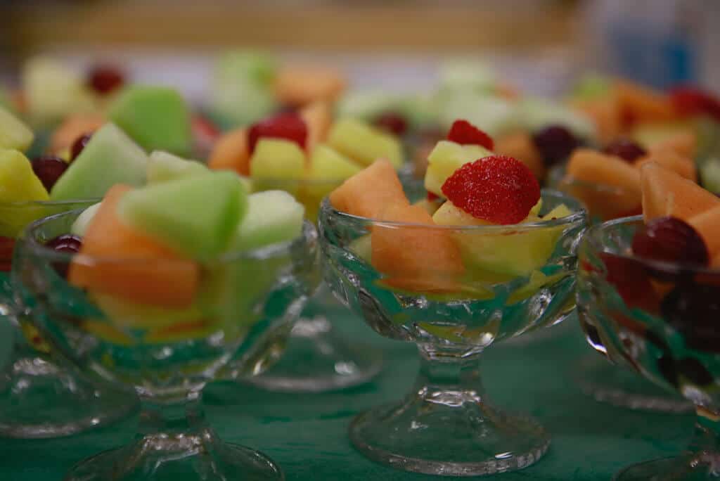 goblets full of fruit