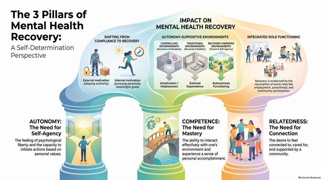 self determination theory pillars of autonomy competence and relatedness illustrated 