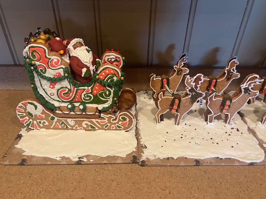 gingerbread santa and reindeer 